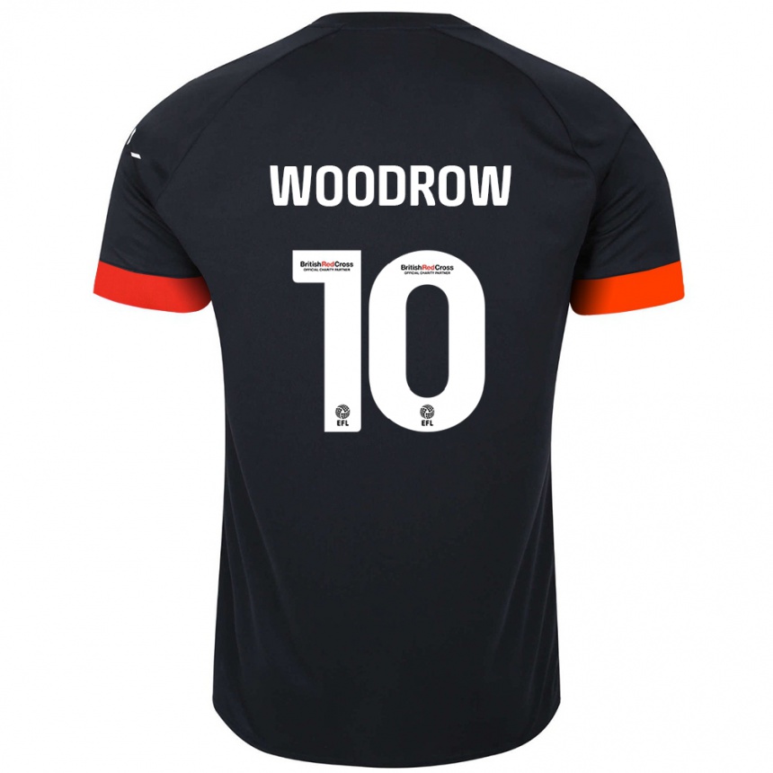 Kids Football Cauley Woodrow #10 Black Orange Away Jersey 2024/25 T-Shirt Uk