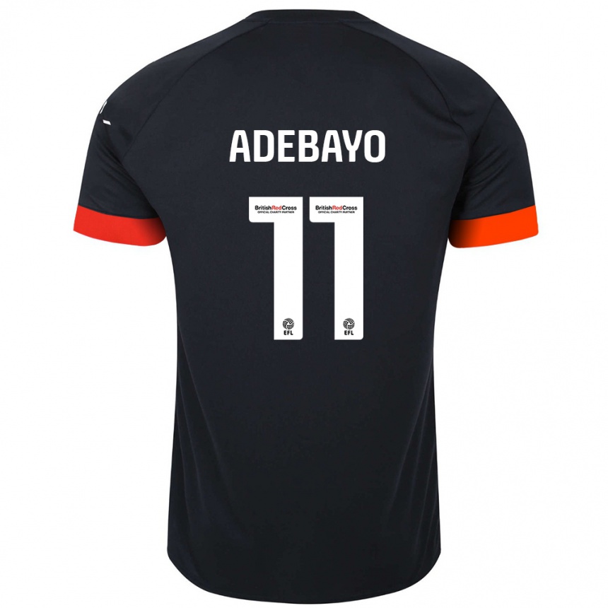 Kids Football Elijah Adebayo #11 Black Orange Away Jersey 2024/25 T-Shirt Uk