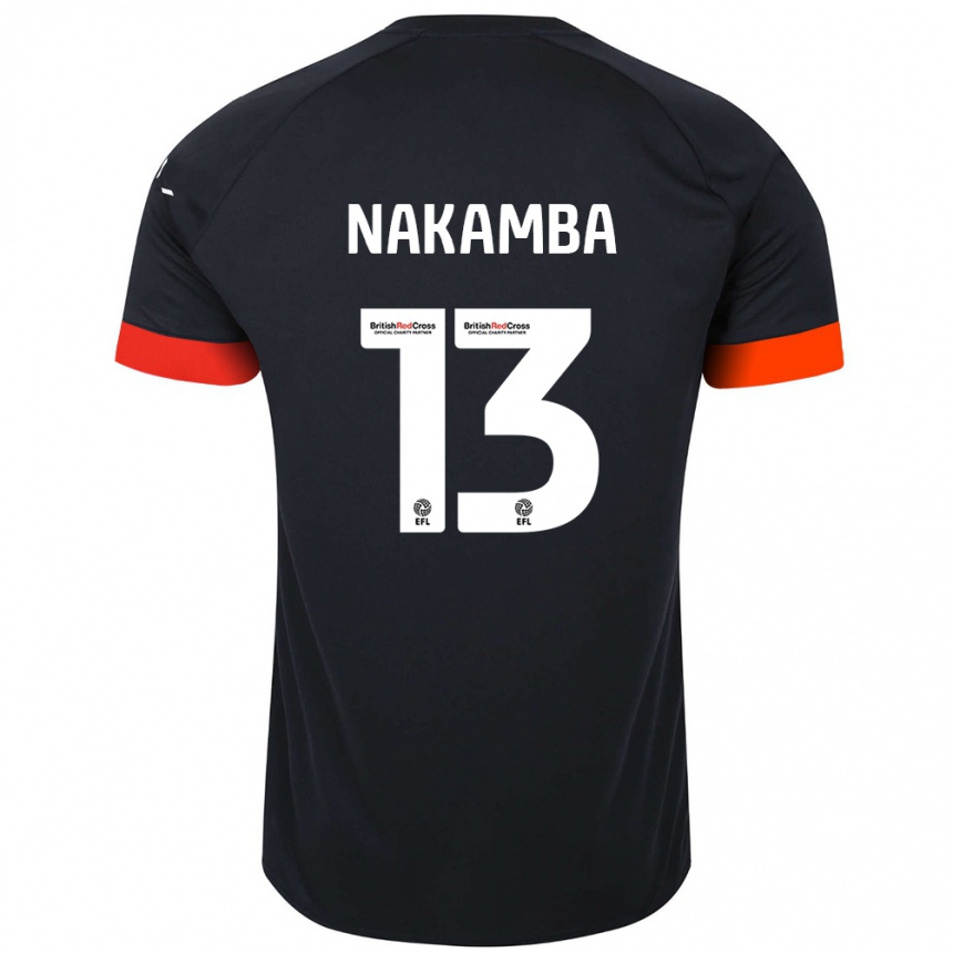 Kids Football Marvelous Nakamba #13 Black Orange Away Jersey 2024/25 T-Shirt Uk