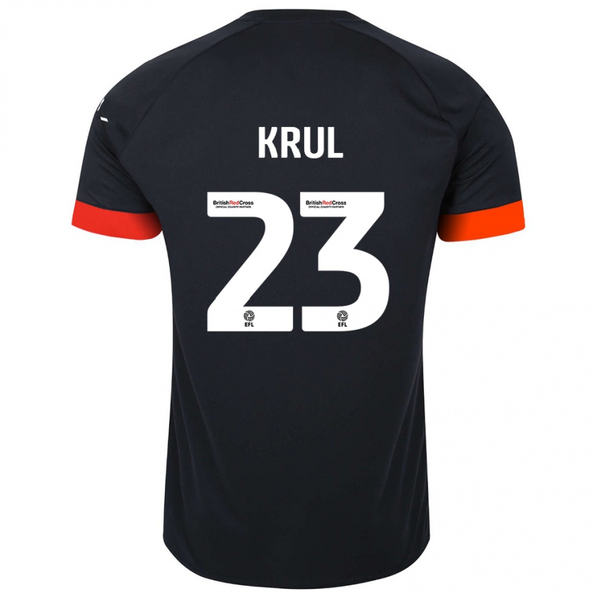 Kids Football Tim Krul #23 Black Orange Away Jersey 2024/25 T-Shirt Uk