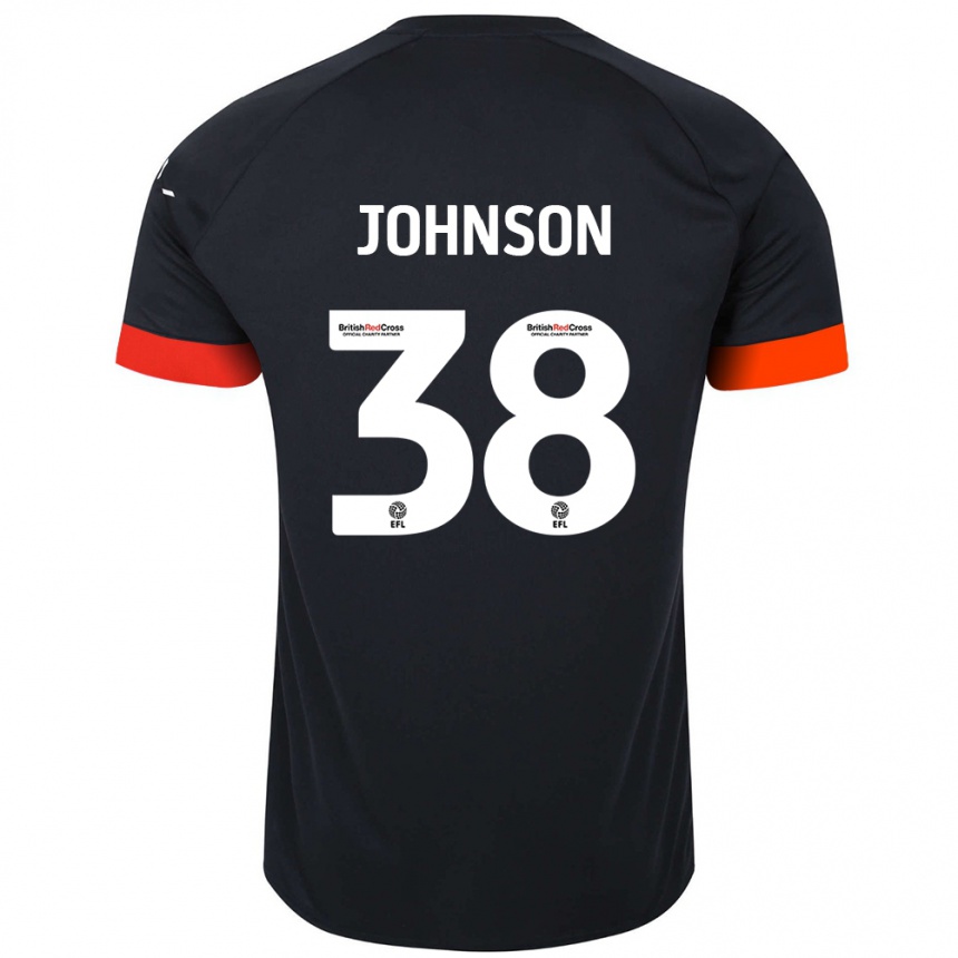 Kids Football Joe Johnson #38 Black Orange Away Jersey 2024/25 T-Shirt Uk