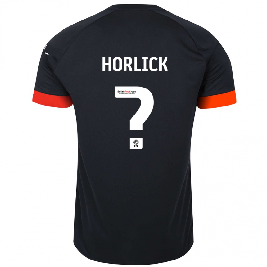 Kids Football Jameson Horlick #0 Black Orange Away Jersey 2024/25 T-Shirt Uk