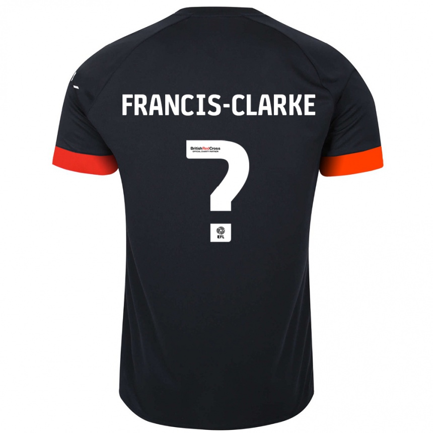 Kids Football Aidan Francis-Clarke #0 Black Orange Away Jersey 2024/25 T-Shirt Uk