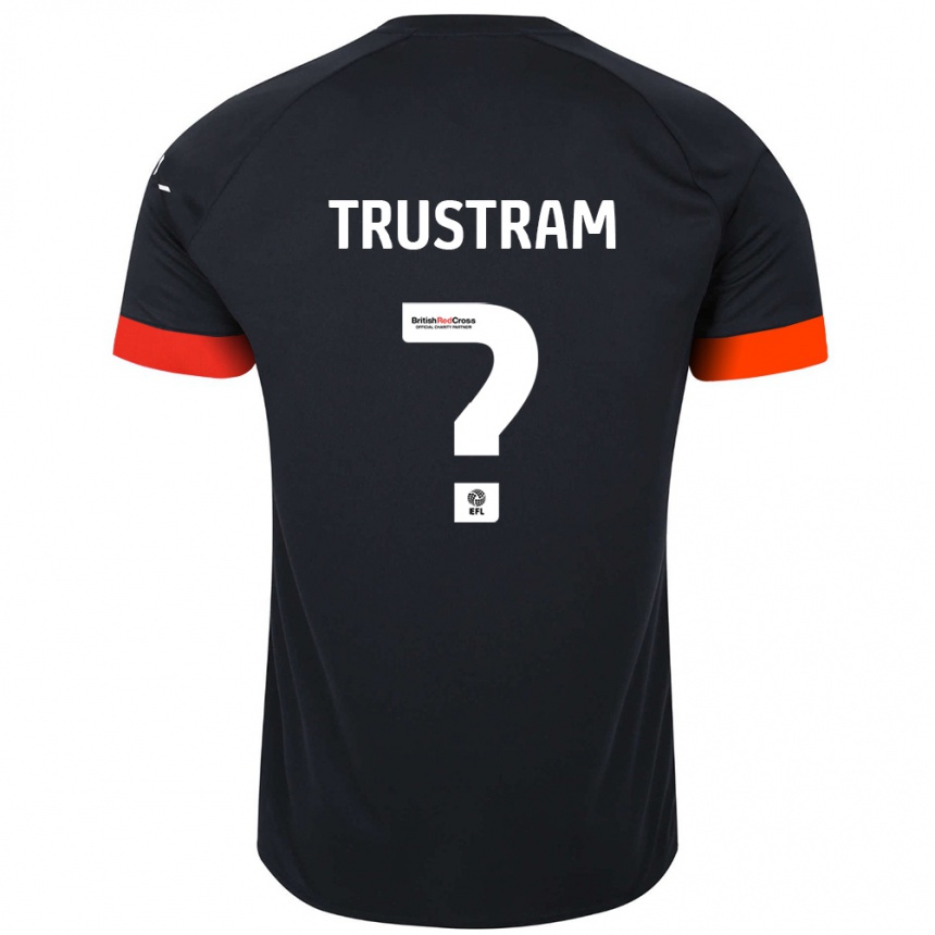 Kids Football Charlie Trustram #0 Black Orange Away Jersey 2024/25 T-Shirt Uk