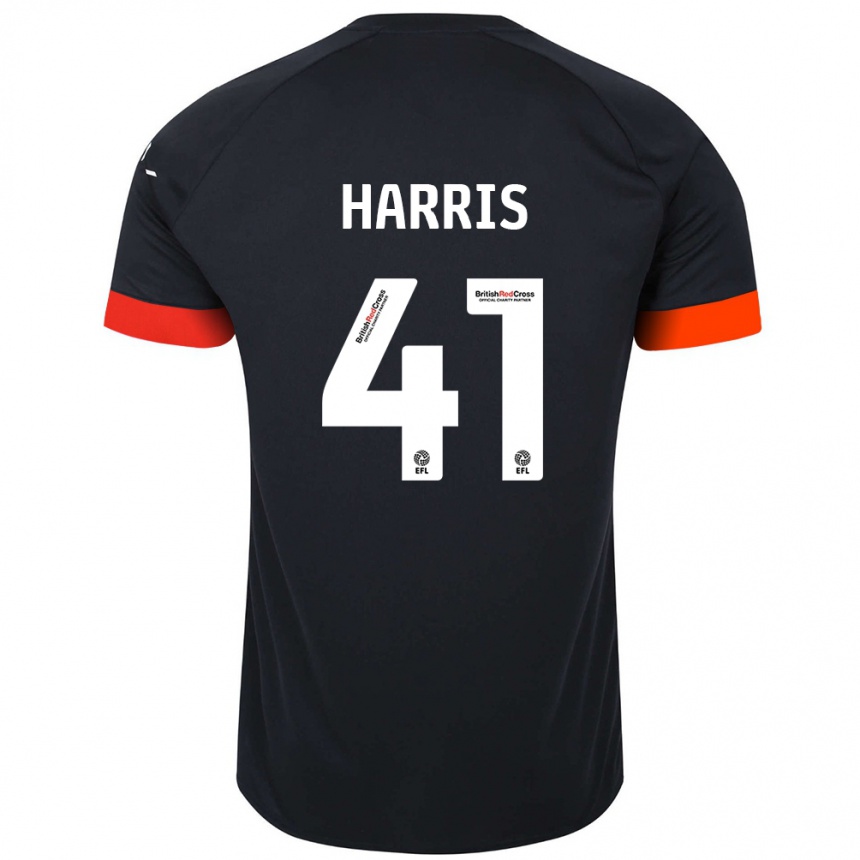 Kids Football Taylan Harris #41 Black Orange Away Jersey 2024/25 T-Shirt Uk