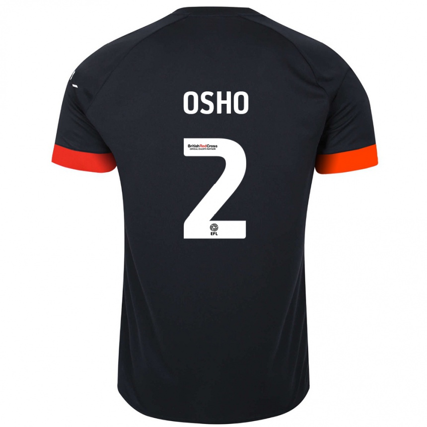 Kids Football Gabriel Osho #2 Black Orange Away Jersey 2024/25 T-Shirt Uk