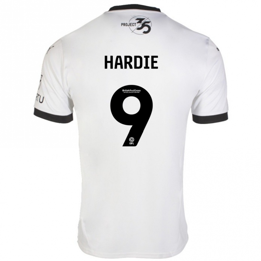 Kids Football Ryan Hardie #9 White Black Away Jersey 2024/25 T-Shirt Uk