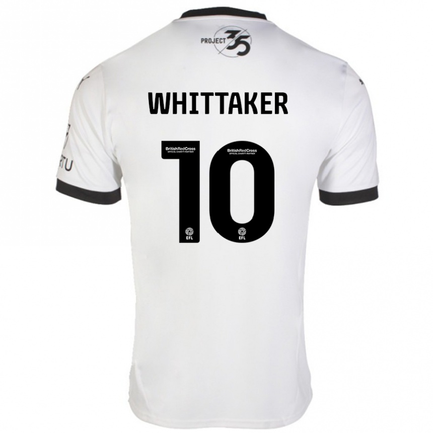 Kids Football Morgan Whittaker #10 White Black Away Jersey 2024/25 T-Shirt Uk