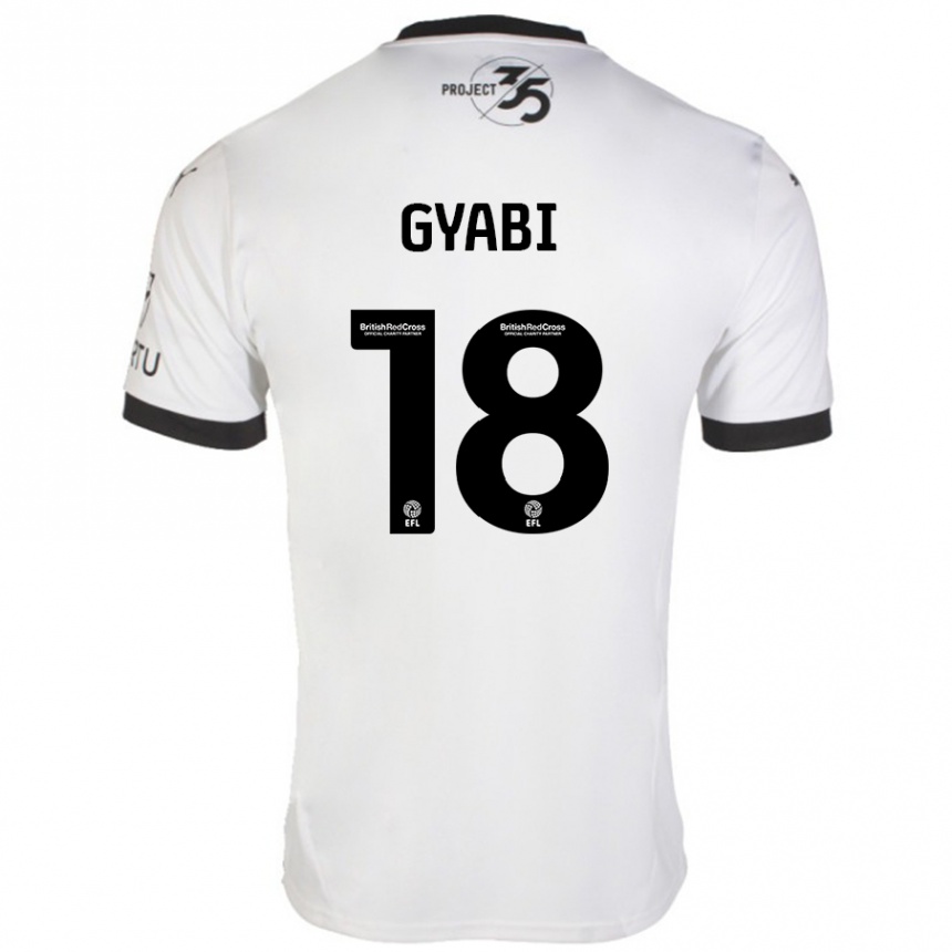 Kids Football Darko Gyabi #18 White Black Away Jersey 2024/25 T-Shirt Uk