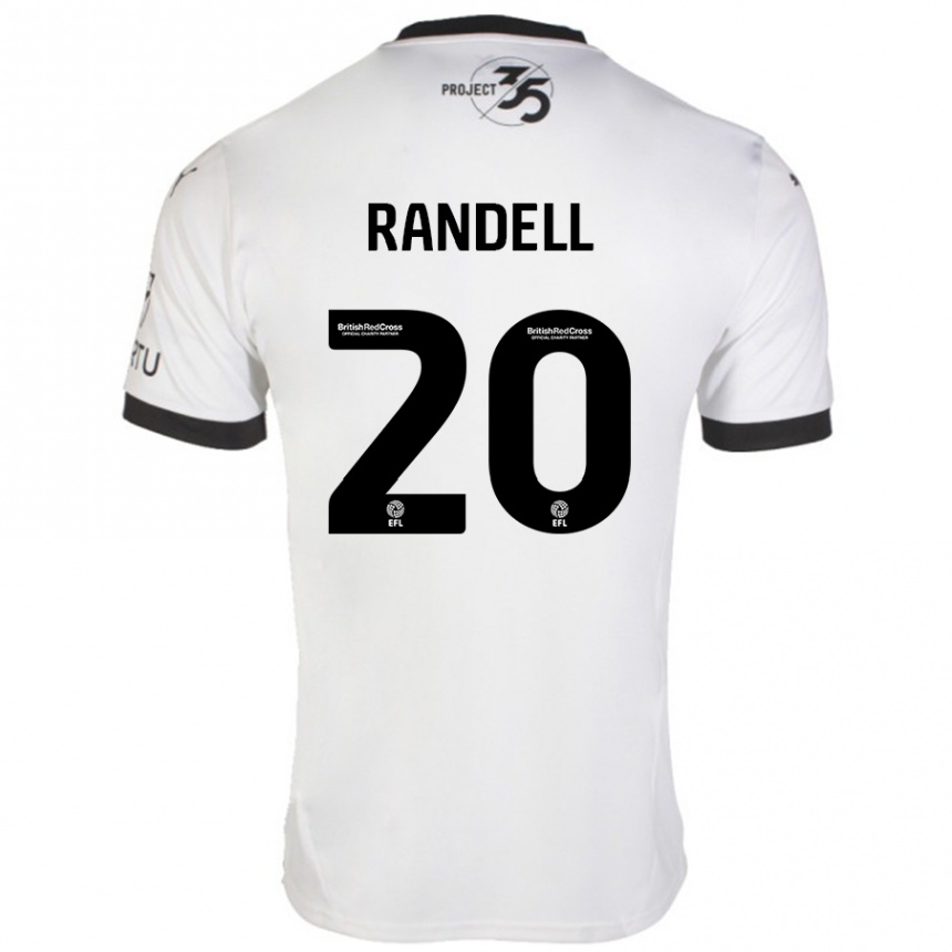 Kids Football Adam Randell #20 White Black Away Jersey 2024/25 T-Shirt Uk