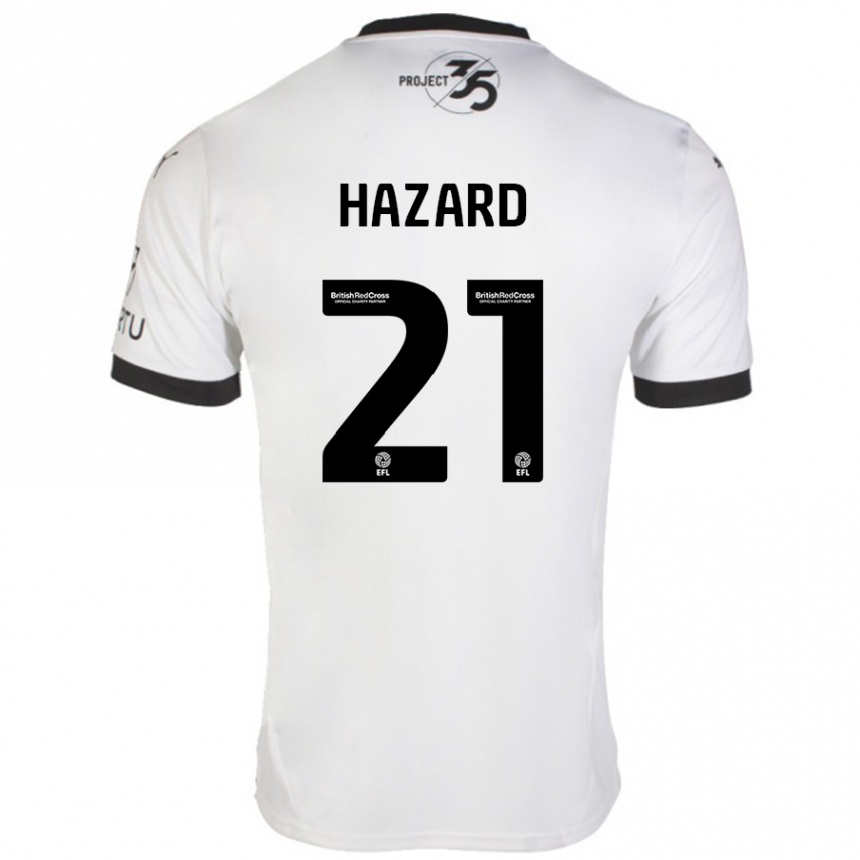 Kids Football Conor Hazard #21 White Black Away Jersey 2024/25 T-Shirt Uk