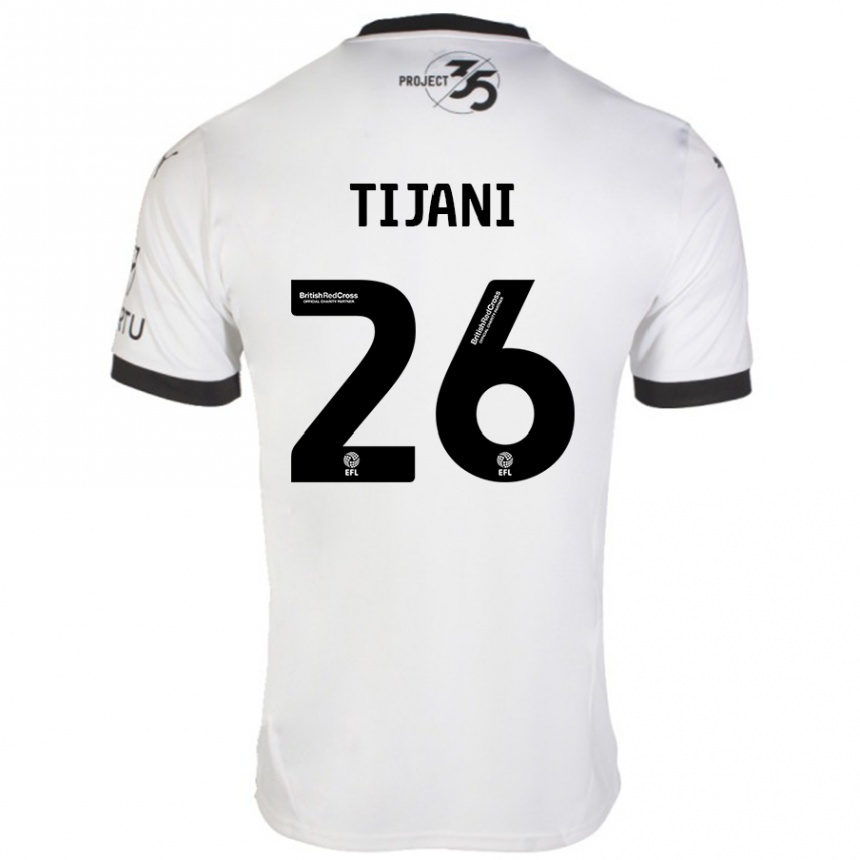 Kids Football Muhamed Tijani #26 White Black Away Jersey 2024/25 T-Shirt Uk