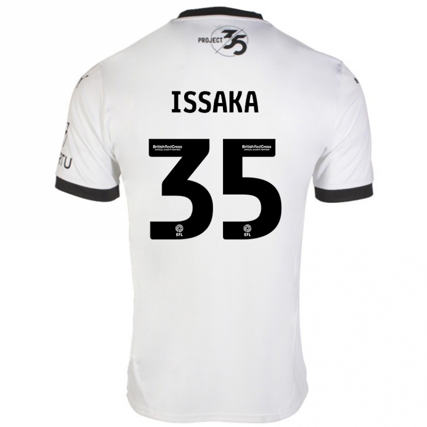 Kids Football Freddie Issaka #35 White Black Away Jersey 2024/25 T-Shirt Uk