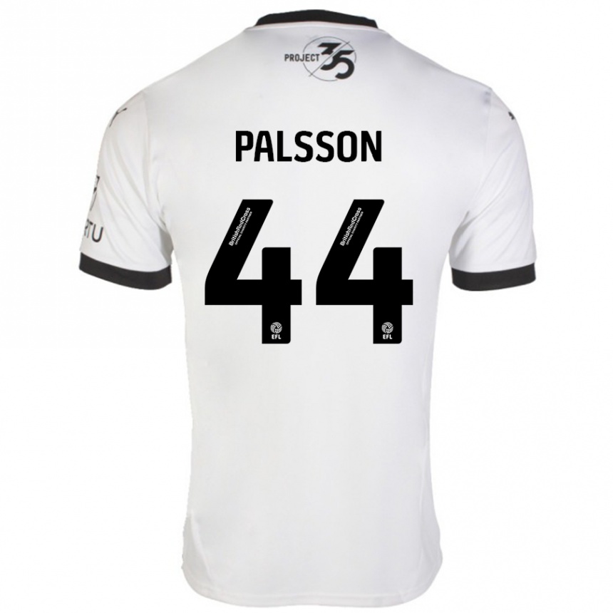 Kids Football Victor Pálsson #44 White Black Away Jersey 2024/25 T-Shirt Uk