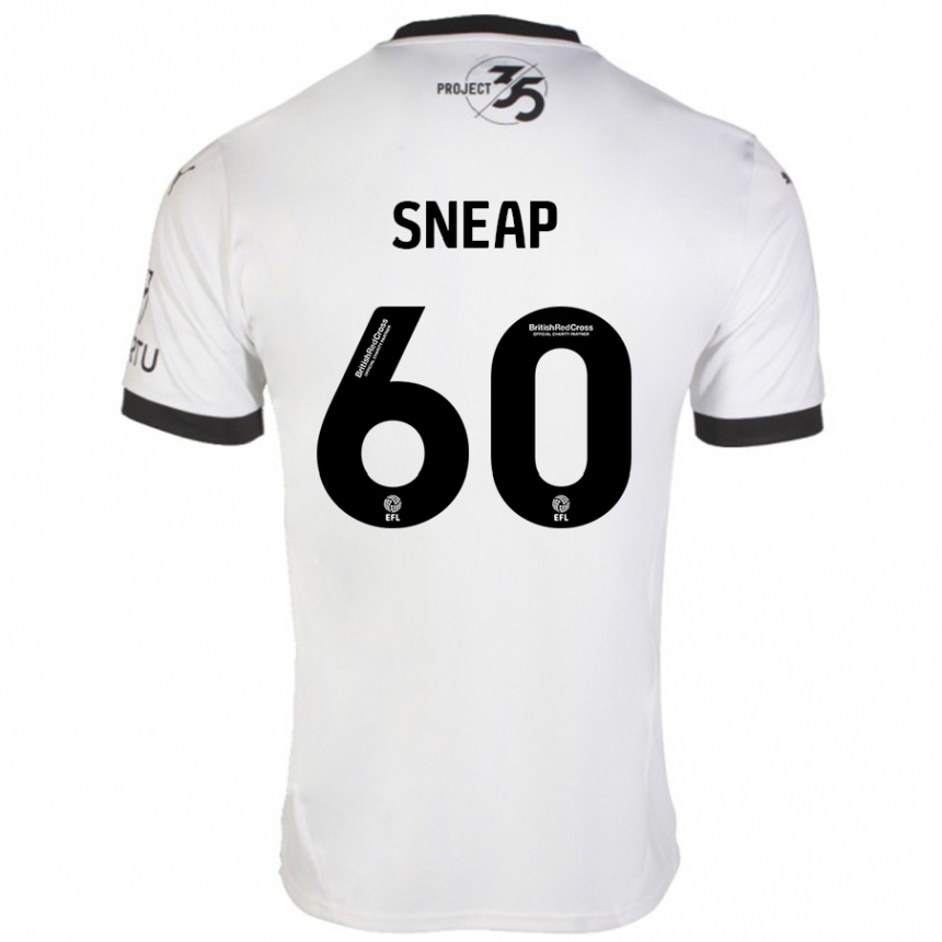 Kids Football Harley Sneap #60 White Black Away Jersey 2024/25 T-Shirt Uk