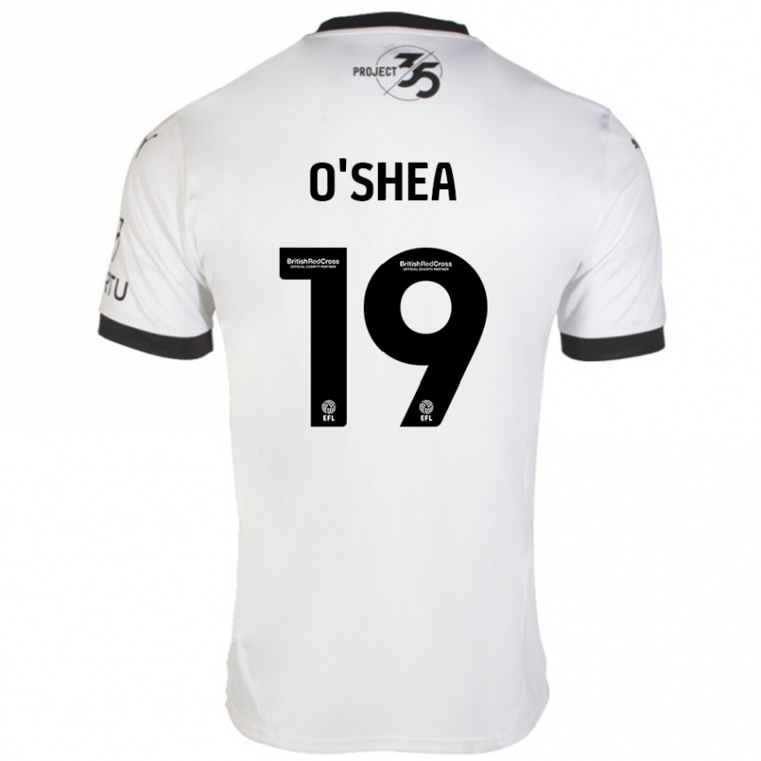 Kids Football Erin O'shea #19 White Black Away Jersey 2024/25 T-Shirt Uk