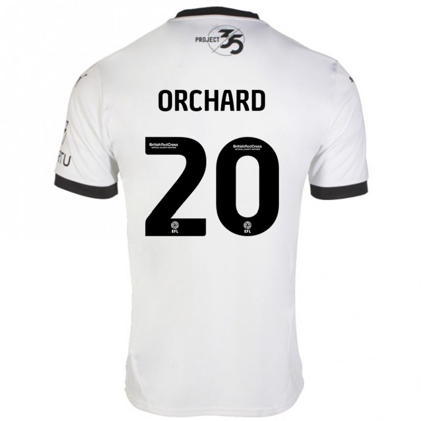 Kids Football Fern Orchard #20 White Black Away Jersey 2024/25 T-Shirt Uk