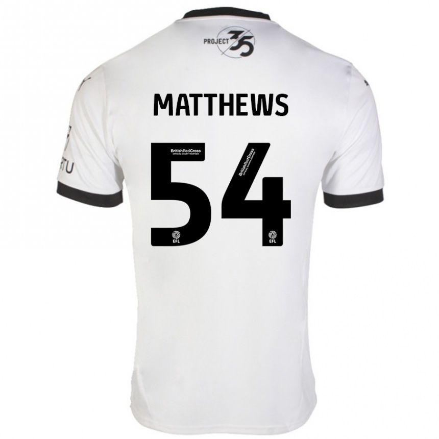 Kids Football Jack Matthews #54 White Black Away Jersey 2024/25 T-Shirt Uk