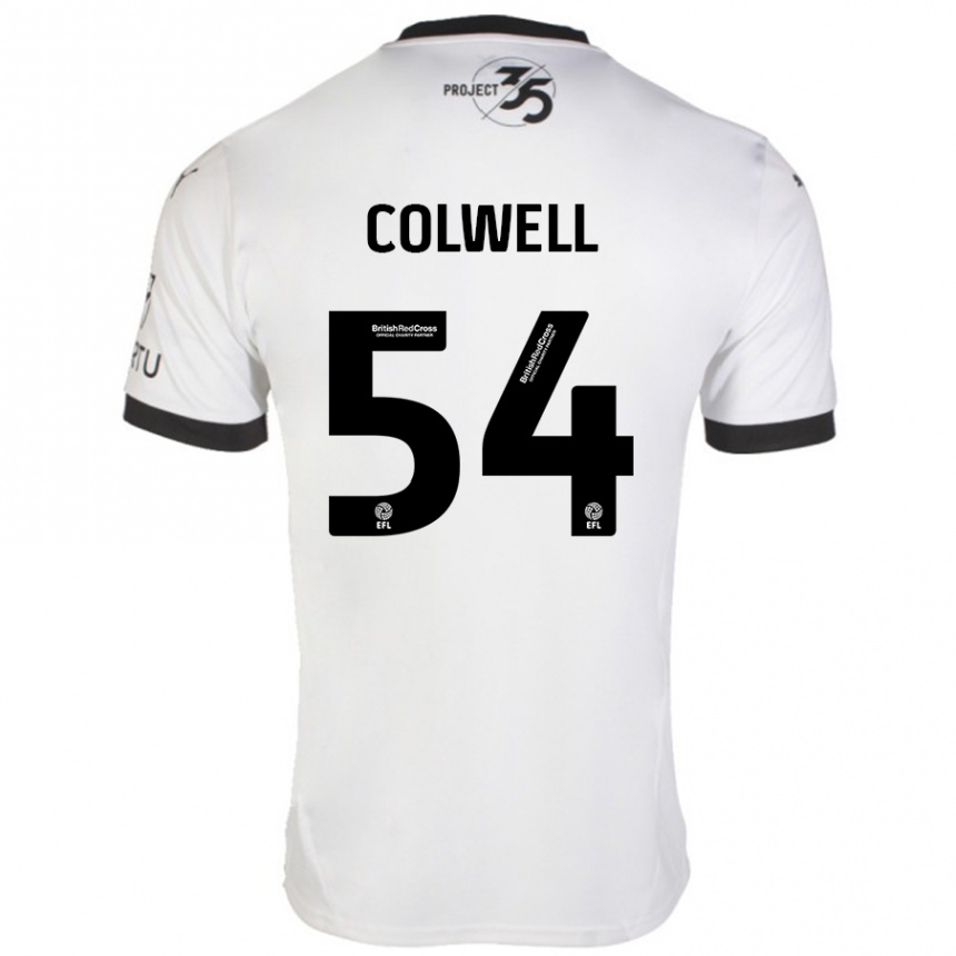 Kids Football Lewis Colwell #54 White Black Away Jersey 2024/25 T-Shirt Uk