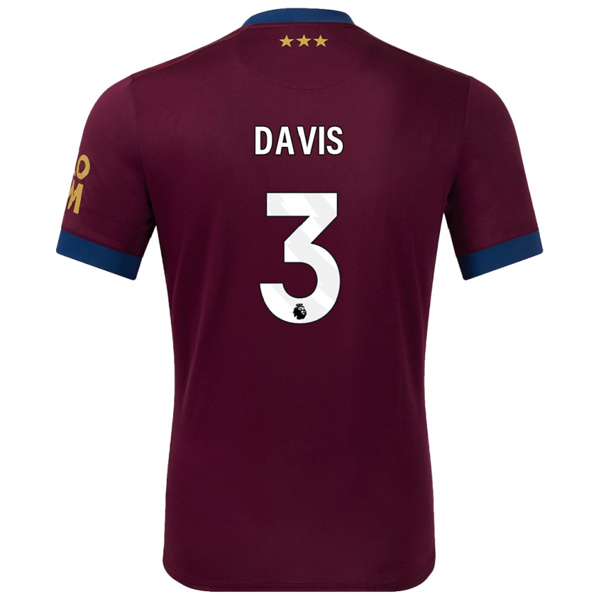 Kids Football Leif Davis #3 Brown Away Jersey 2024/25 T-Shirt Uk