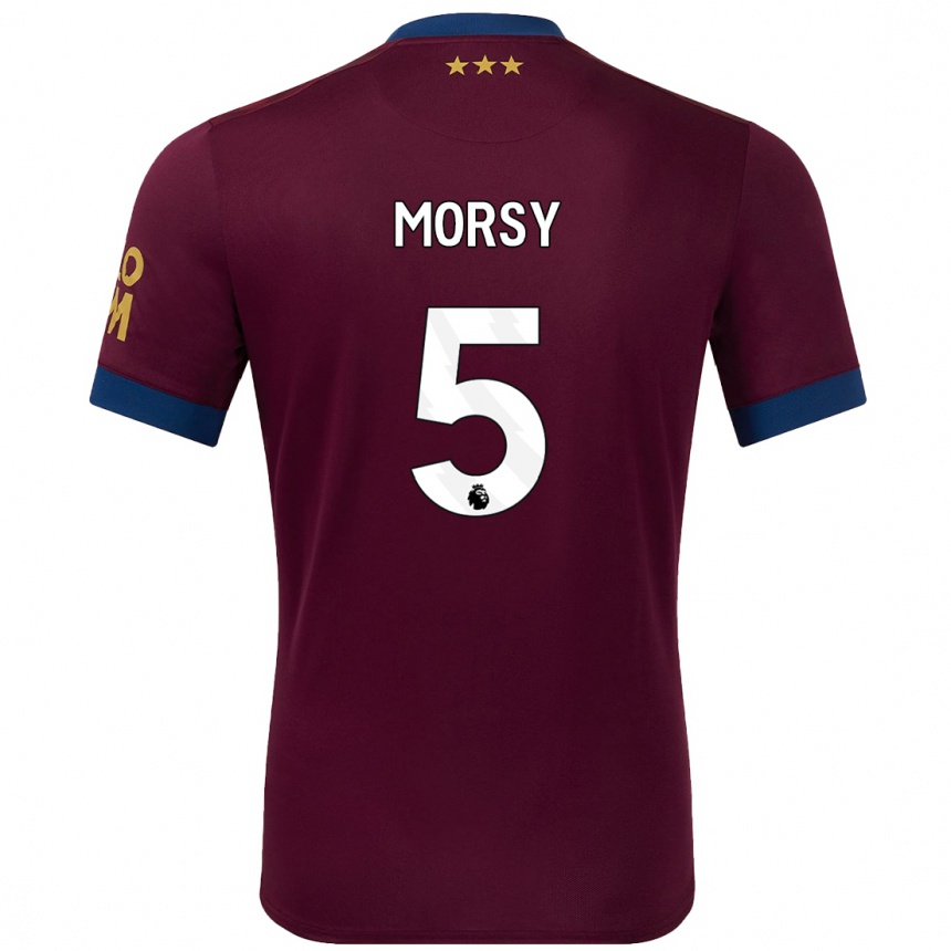 Kids Football Samy Morsy #5 Brown Away Jersey 2024/25 T-Shirt Uk