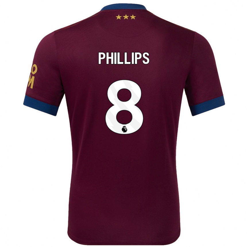 Kids Football Kalvin Phillips #8 Brown Away Jersey 2024/25 T-Shirt Uk