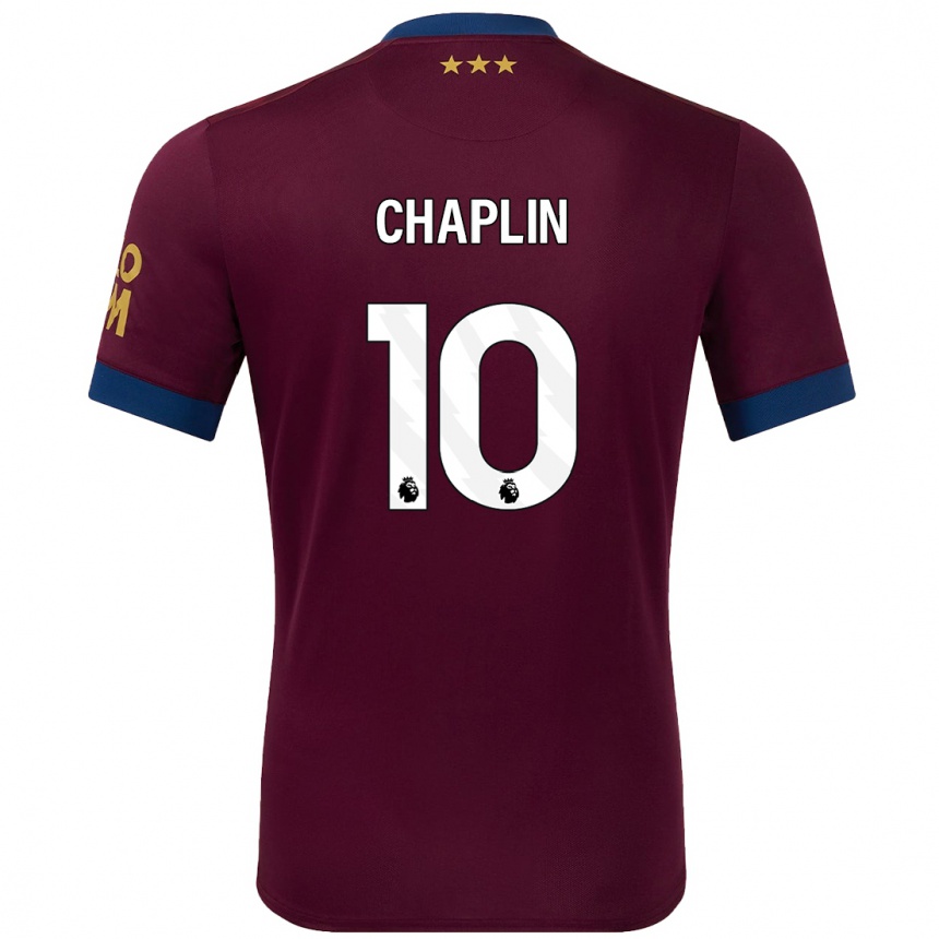 Kids Football Conor Chaplin #10 Brown Away Jersey 2024/25 T-Shirt Uk