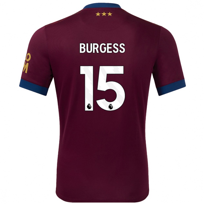 Kids Football Cameron Burgess #15 Brown Away Jersey 2024/25 T-Shirt Uk