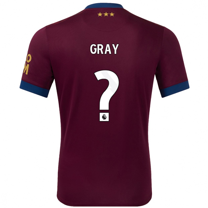 Kids Football Henry Gray #0 Brown Away Jersey 2024/25 T-Shirt Uk