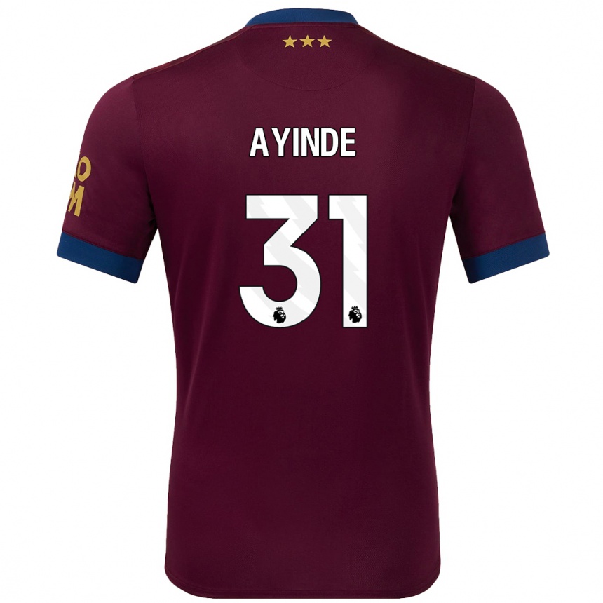 Kids Football Leon Ayinde #31 Brown Away Jersey 2024/25 T-Shirt Uk