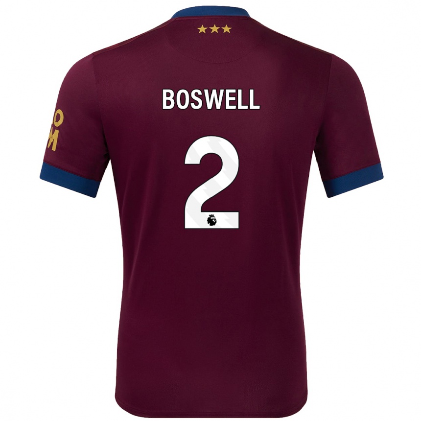 Kids Football Maria Boswell #2 Brown Away Jersey 2024/25 T-Shirt Uk