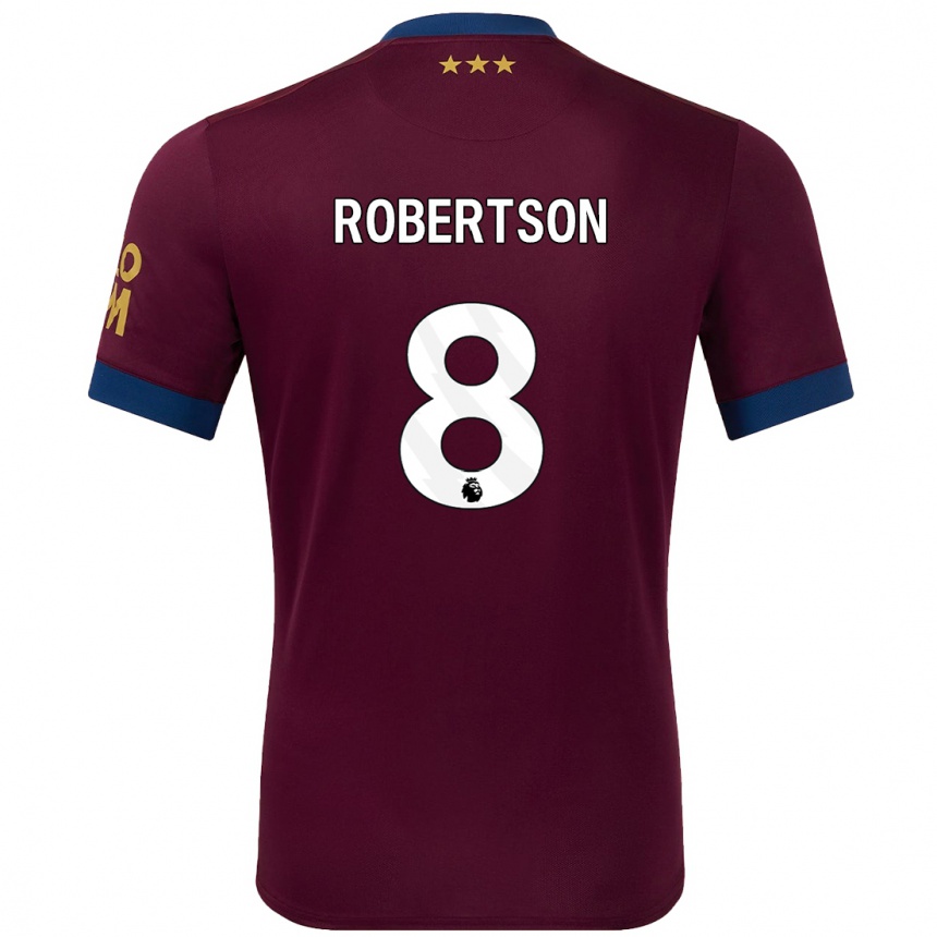 Kids Football Kyra Robertson #8 Brown Away Jersey 2024/25 T-Shirt Uk