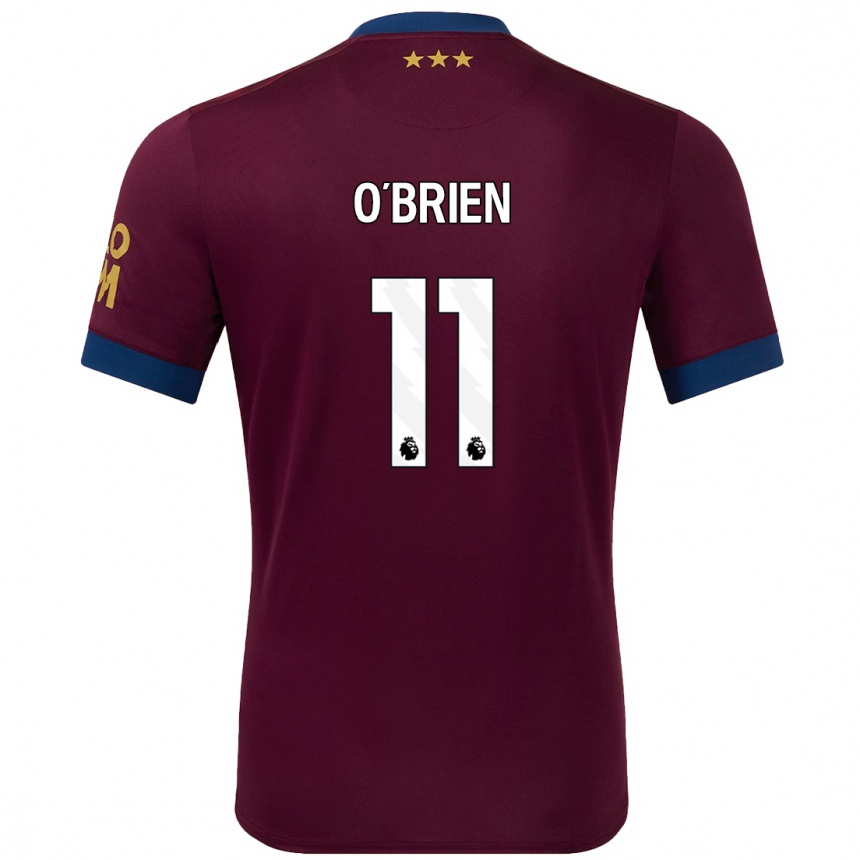 Kids Football Lucy O'brien #11 Brown Away Jersey 2024/25 T-Shirt Uk