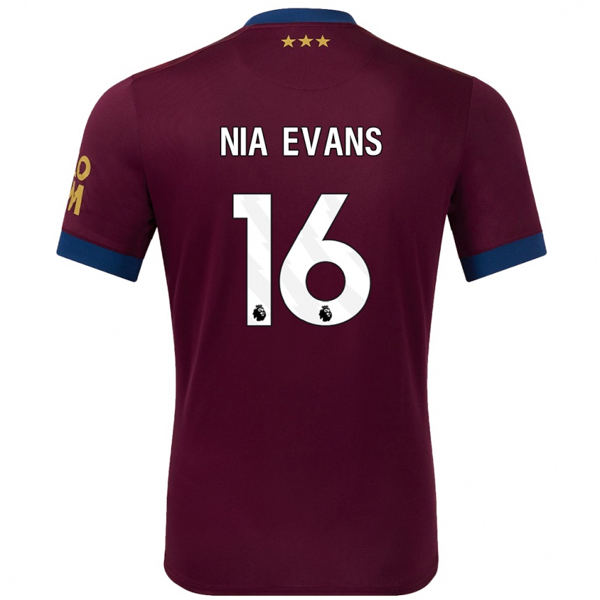 Kids Football Nia Evans #16 Brown Away Jersey 2024/25 T-Shirt Uk