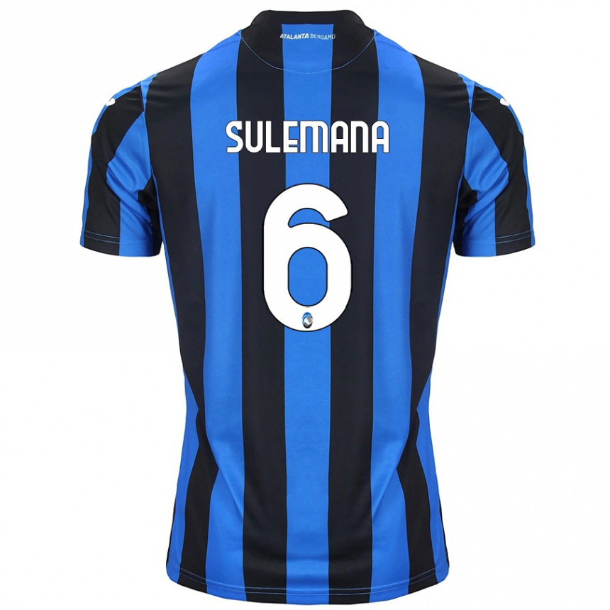 Men Football Ibrahim Sulemana #6 Blue Black Home Jersey 2024/25 T-Shirt Uk