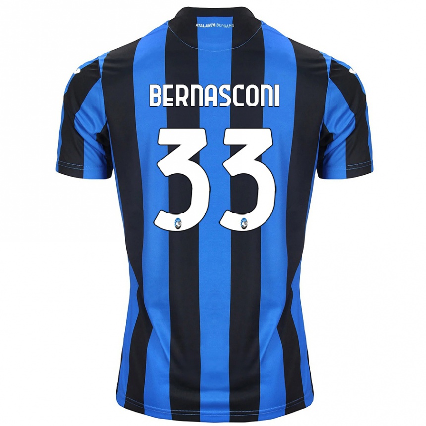 Men Football Lorenzo Bernasconi #33 Blue Black Home Jersey 2024/25 T-Shirt Uk