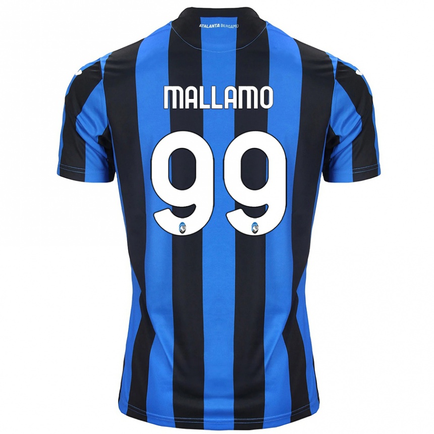 Men Football Alessandro Mallamo #99 Blue Black Home Jersey 2024/25 T-Shirt Uk