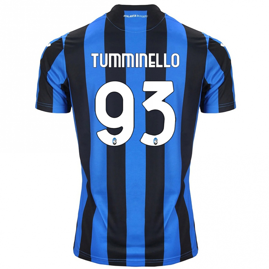 Men Football Marco Tumminello #93 Blue Black Home Jersey 2024/25 T-Shirt Uk