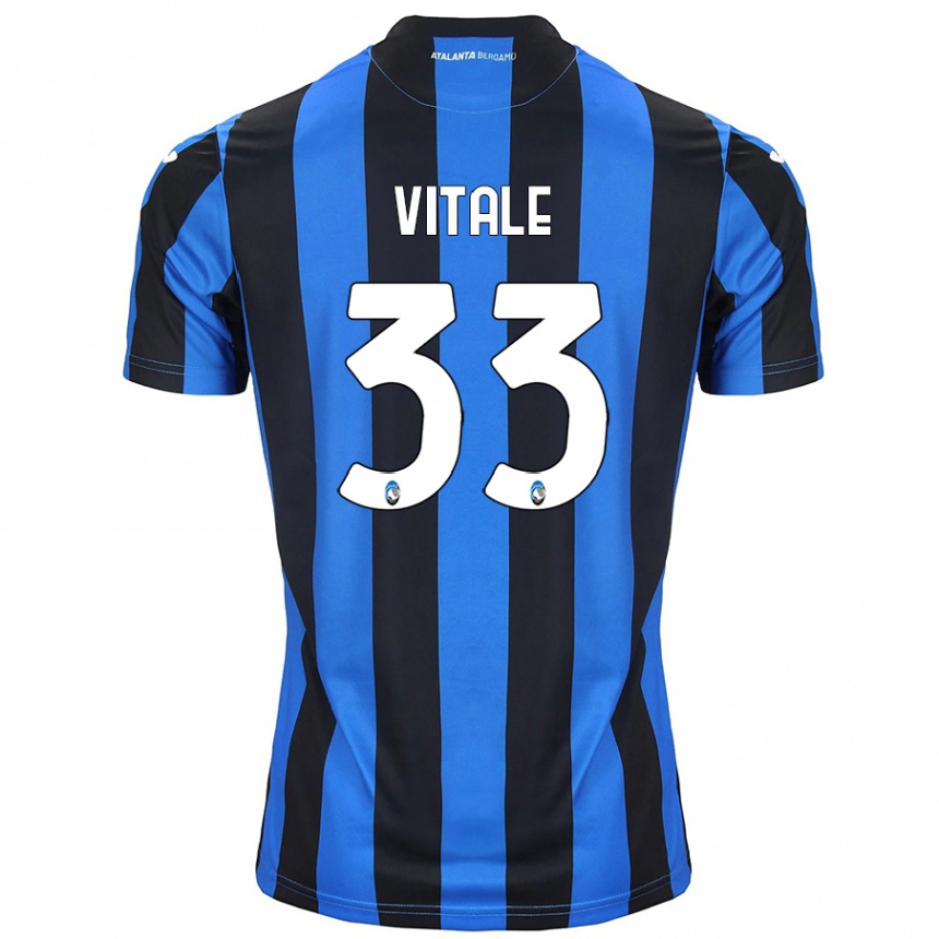 Men Football Francesca Vitale #33 Blue Black Home Jersey 2024/25 T-Shirt Uk