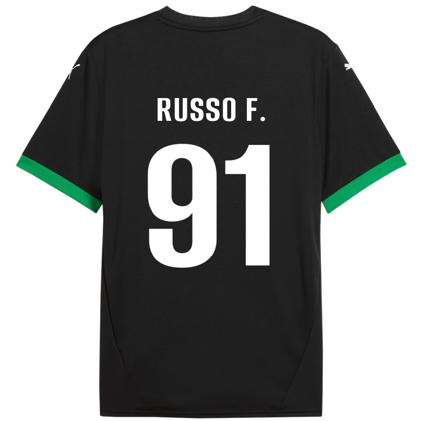 Men Football Flavio Russo #91 Black Dark Green Home Jersey 2024/25 T-Shirt Uk