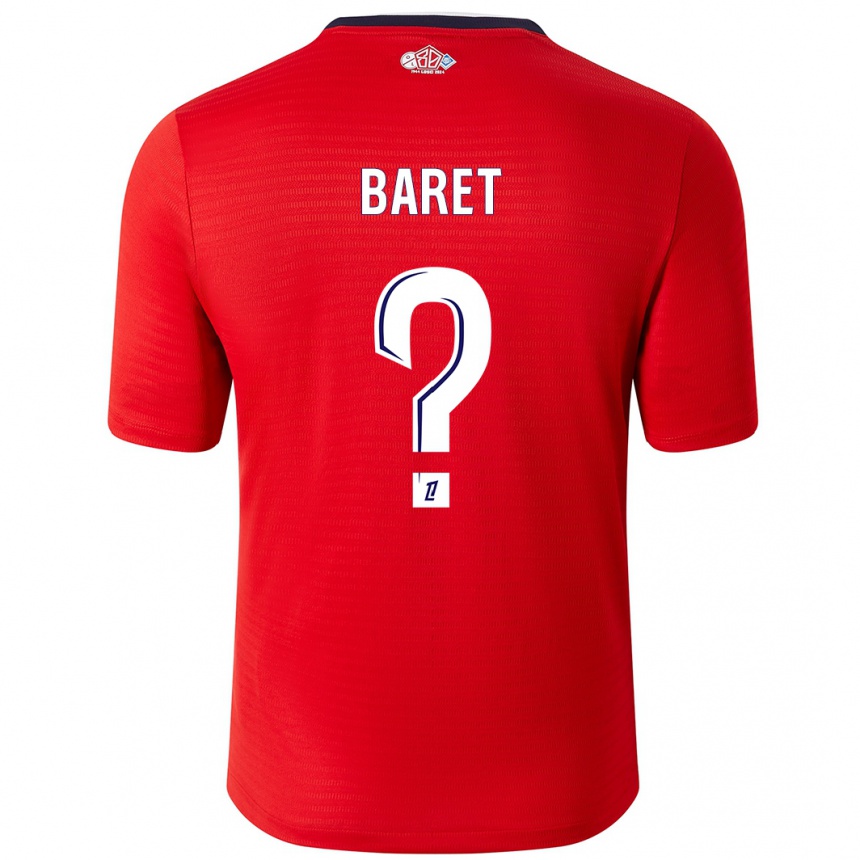 Men Football Lilian Baret #0 Red White Home Jersey 2024/25 T-Shirt Uk