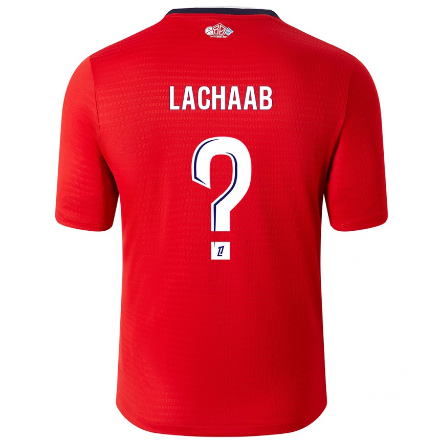 Men Football Younes Lachaab #0 Red White Home Jersey 2024/25 T-Shirt Uk