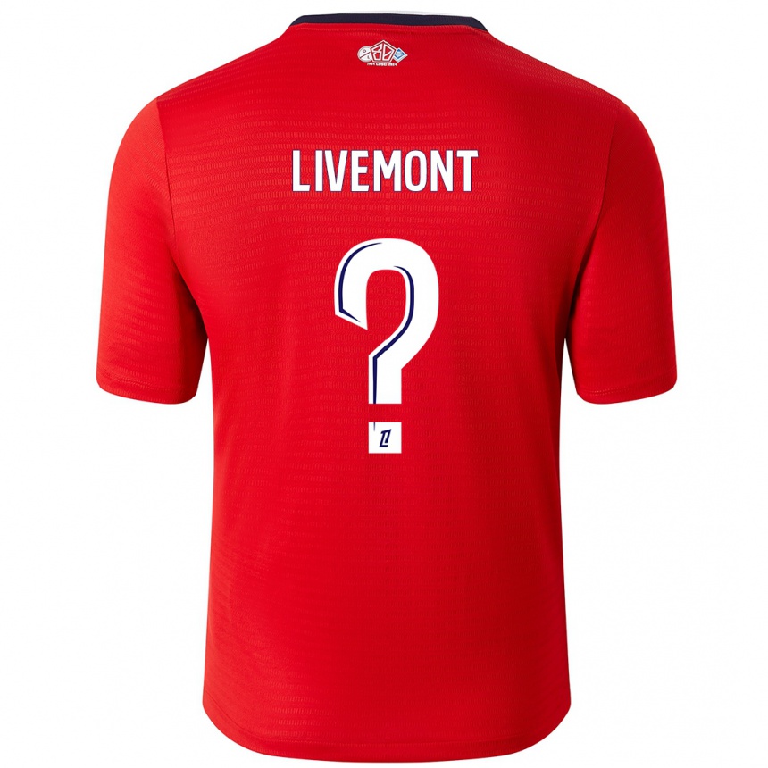 Men Football Antoine Livemont #0 Red White Home Jersey 2024/25 T-Shirt Uk