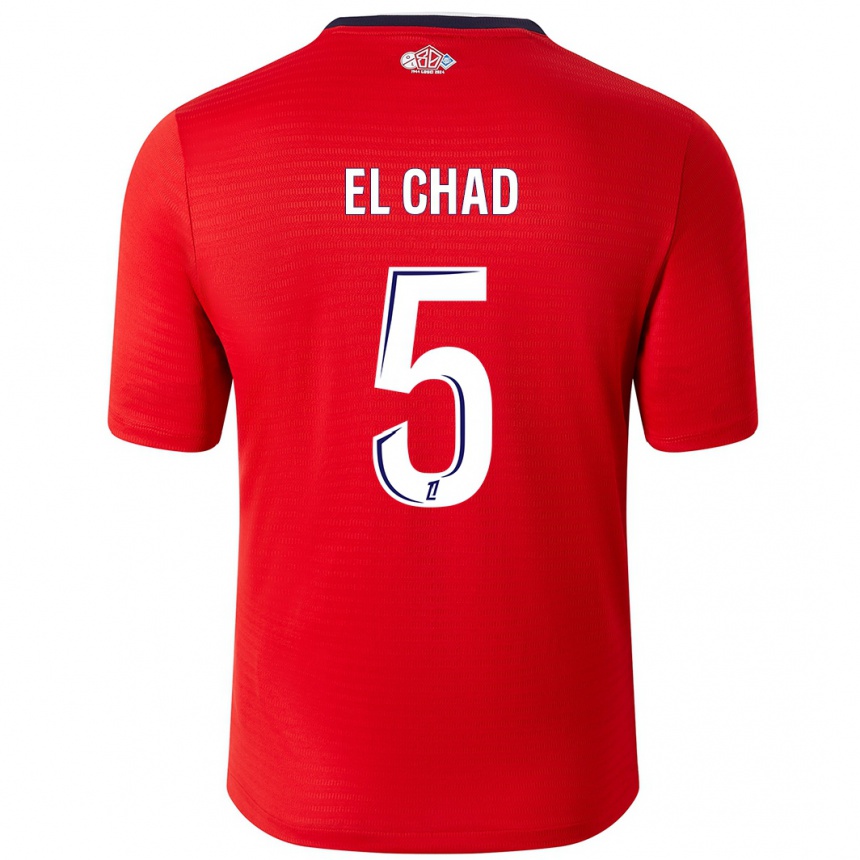 Men Football Nesryne El Chad #5 Red White Home Jersey 2024/25 T-Shirt Uk