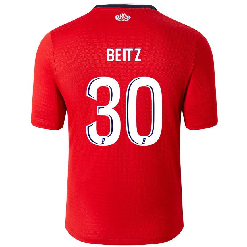 Men Football Taylor Beitz #30 Red White Home Jersey 2024/25 T-Shirt Uk