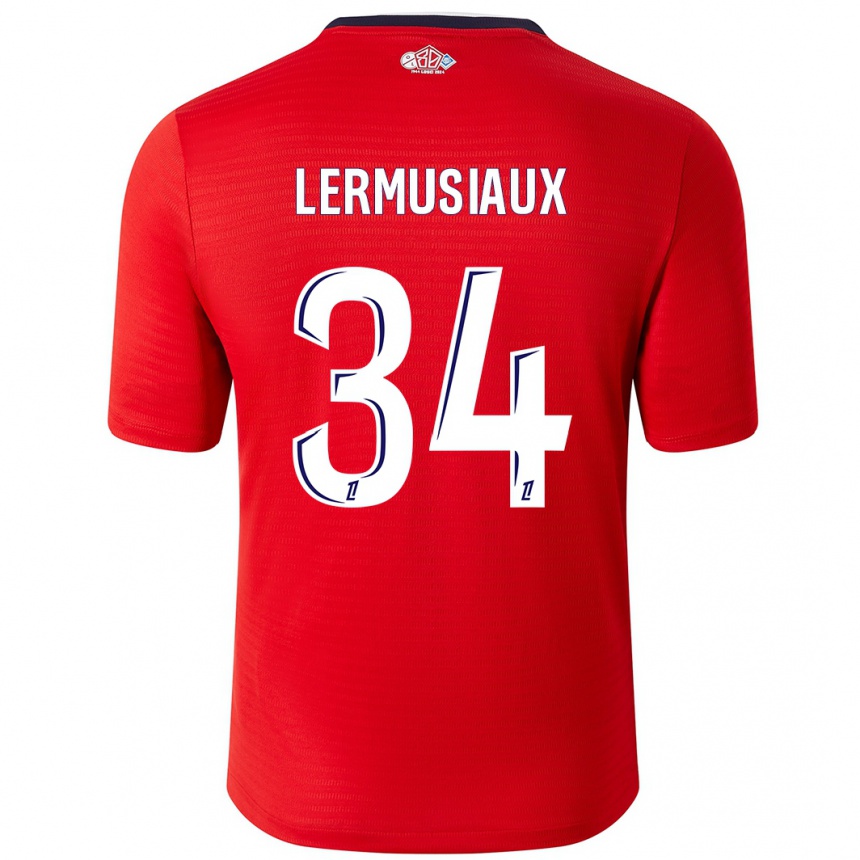 Men Football Chrystal Lermusiaux #34 Red White Home Jersey 2024/25 T-Shirt Uk