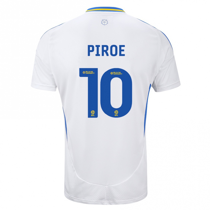 Men Football Joël Piroe #10 White Blue Home Jersey 2024/25 T-Shirt Uk