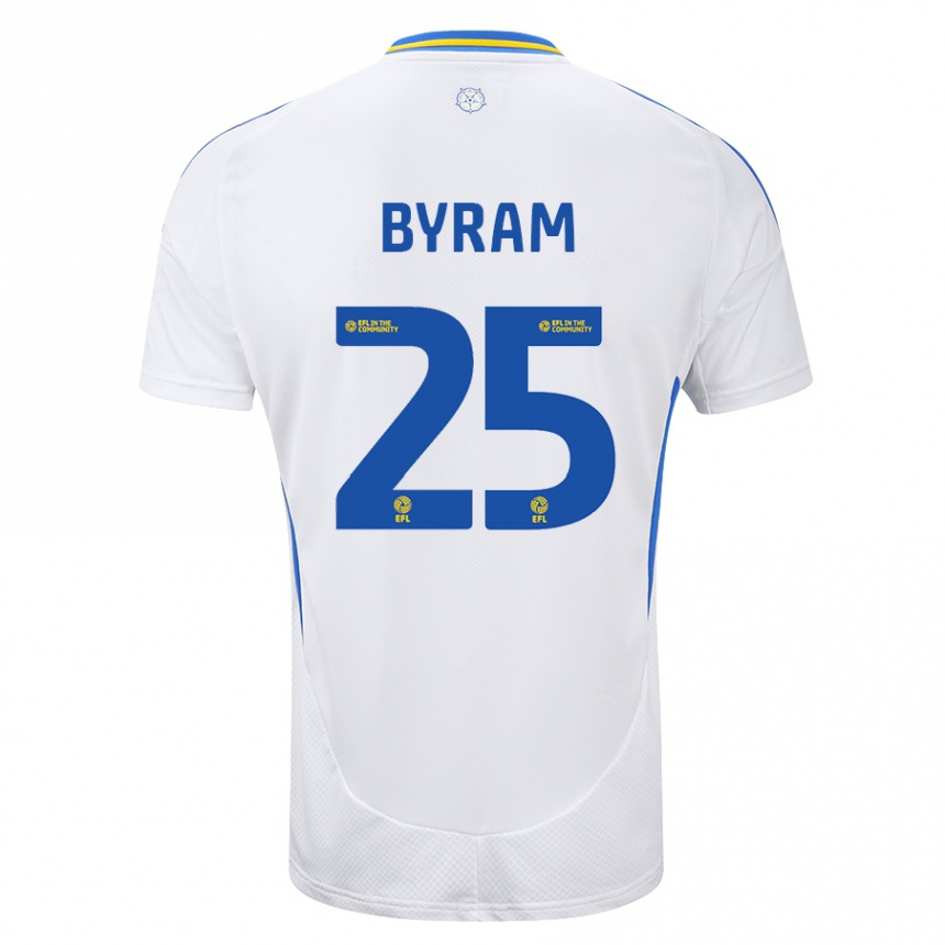 Men Football Sam Byram #25 White Blue Home Jersey 2024/25 T-Shirt Uk