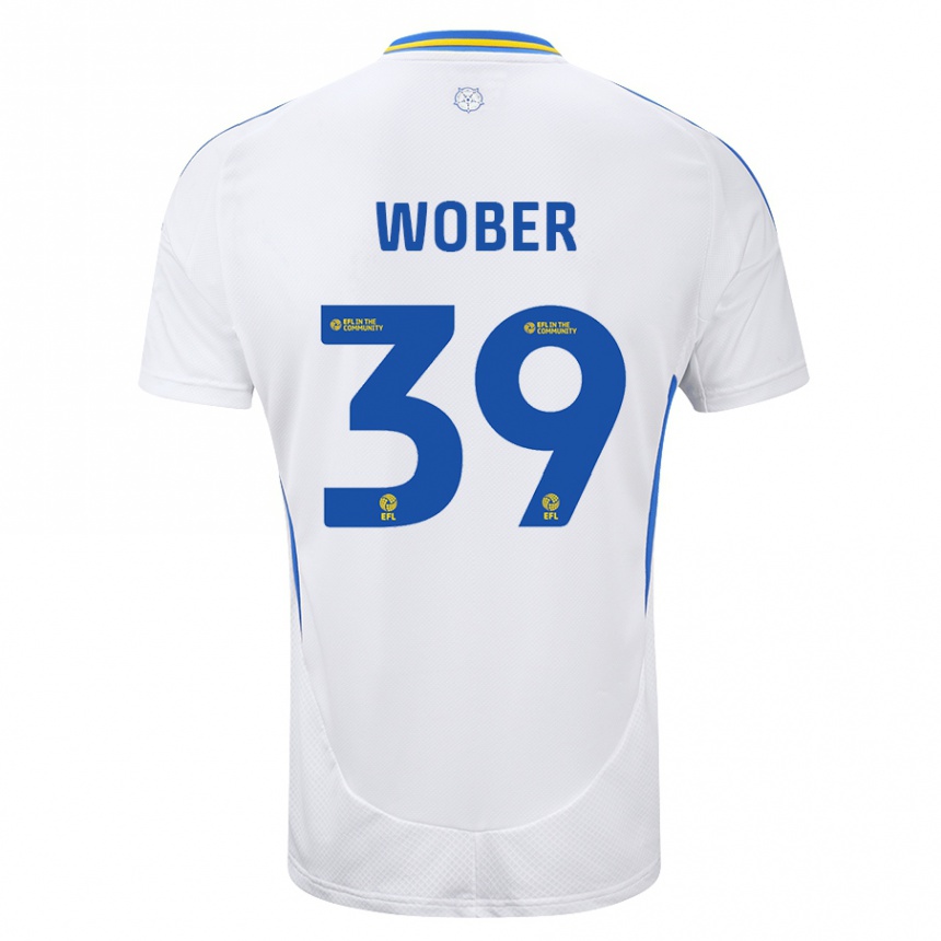 Men Football Maximilian Wöber #39 White Blue Home Jersey 2024/25 T-Shirt Uk