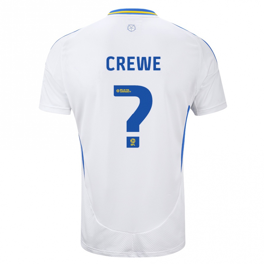 Men Football Charlie Crewe #0 White Blue Home Jersey 2024/25 T-Shirt Uk